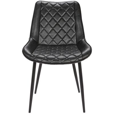 Lyon Faux Leather Dining Chair, Black