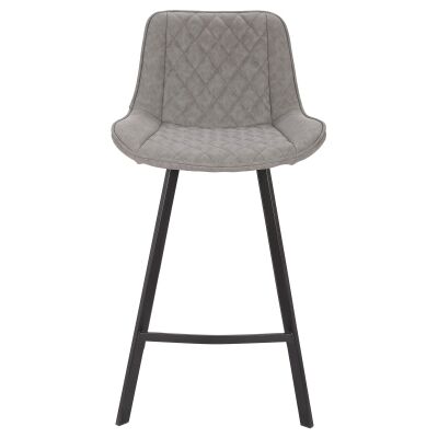 Bordeaux Faux Leather Counter Stool, Grey