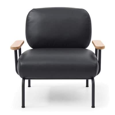 Mattia Leather Armchair, Black