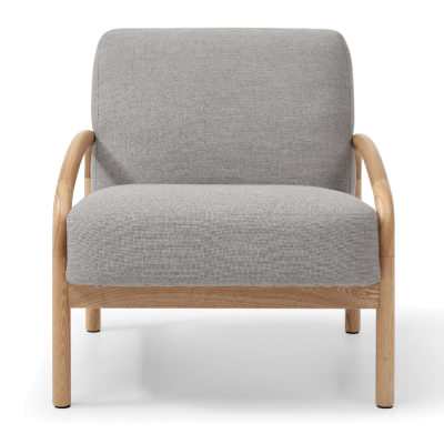 Luna Fabric & Ash Timber Armchair, Sky