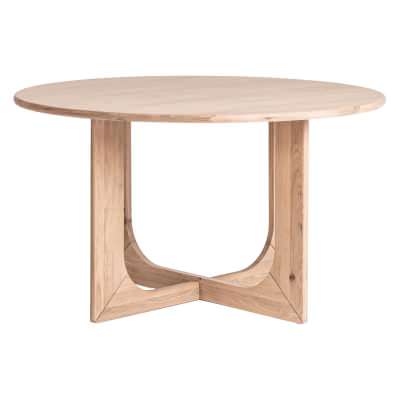 Oscar Wooden Round Dining Table, 130cm
