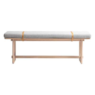 Oscar Fabric & Wood Bench, 140cm