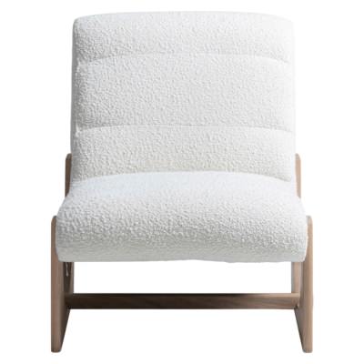 Oscar Boucle Fabric Lounge Chair, White