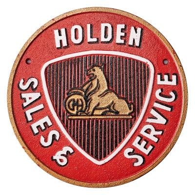 Holden Sales & Service Cast Iron Round Wall Sign