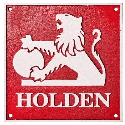 Holden 75th Anniversary Logo Cast Iron Square Wall Sign