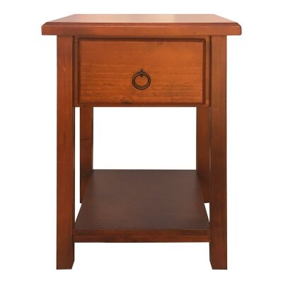Alford Pine Timber Single Drawer Night Stand