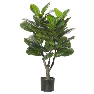 Potted Artificial Fiddle Leaf Fig Tree, Type C, 90cm