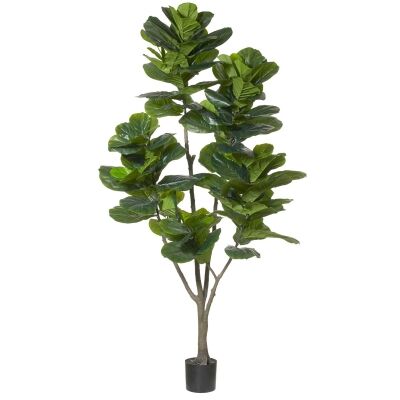 Potted Artificial Fiddle Leaf Fig Tree, Type C, 210cm