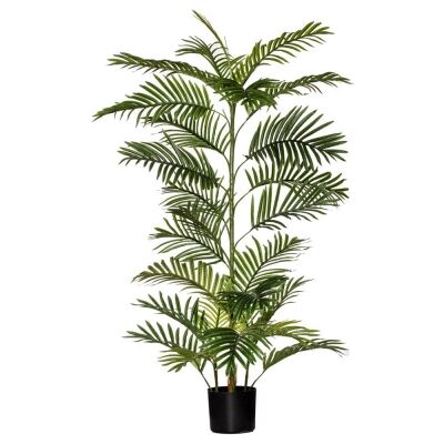 Potted Artificial Cane Palm Tree, 120cm