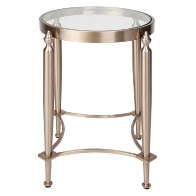 Jak Stainless Steel Round Side Table, Gold