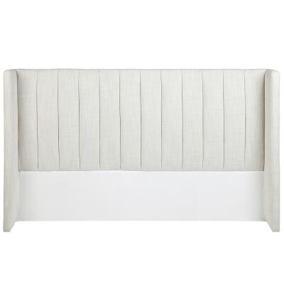 Central Park Fabric Winged Bed Headboard, King, Light Beige
