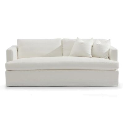 Birkshire Fabric Slip Cover Sofa, 3 Seater, White