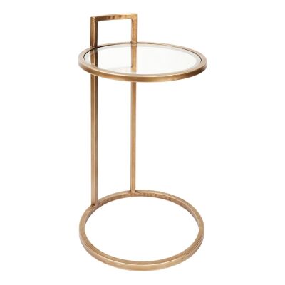 Maxie Iron Side Table, Antique Gold