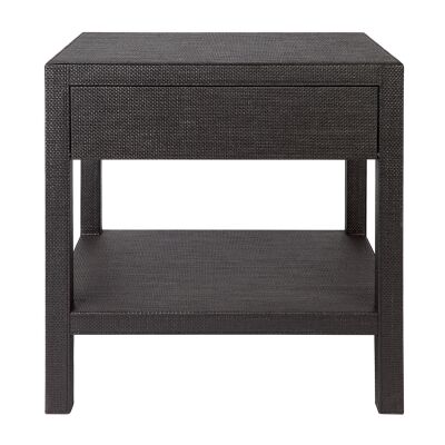 Chiswick Seagrass Wrap Bedside Table, Black