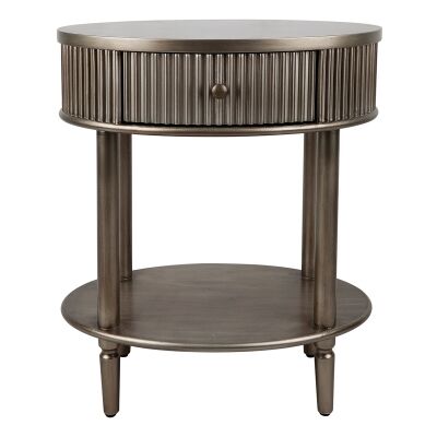 Arielle Oval Side Table, Small, Antique Gold