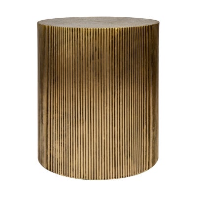 Chadwick Round Side Table, Antique Brass