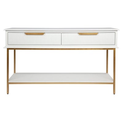 Aimee Console Table, 140cm, White / Gold