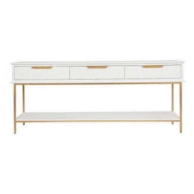 Aimee Console Table, 200cm, White / Gold
