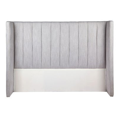 Central Park Fabric Winged Bed Headboard, Queen, Grey