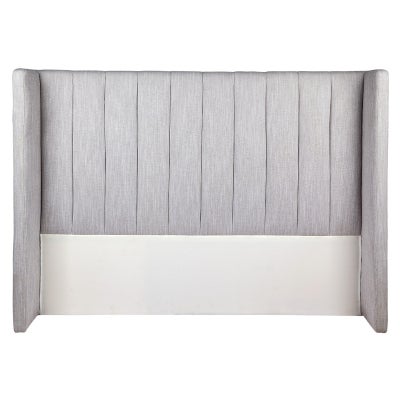 Central Park Fabric Winged Bed Headboard, King, Grey