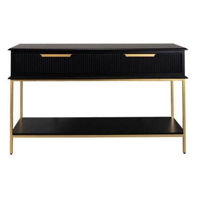 Aimee Console Table, 140cm, Black / Gold
