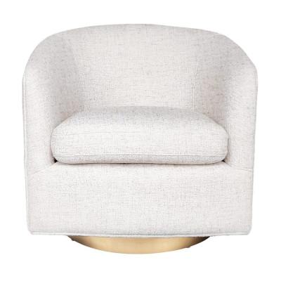 Belvedere Tweed Fabric Swivel Armchair, Beige