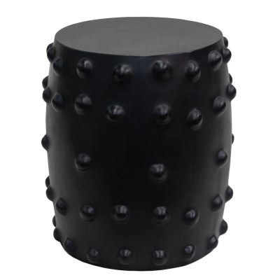 Otto Concrete Drum Stool / Side Table, Black
