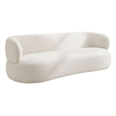 Greenwich Boucle Fabric Sofa, 3 Seater, Ivory