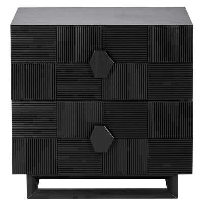 Alton Wooden Bedside Table, Large, Black