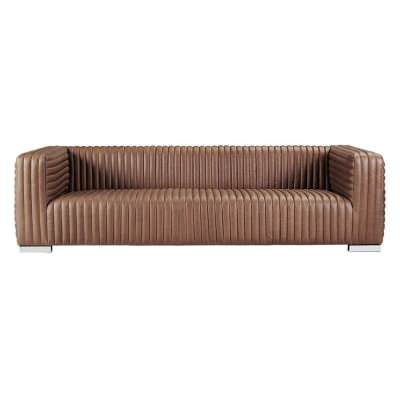 Granger Leather Sofa, 3 Seater, Dark Brown