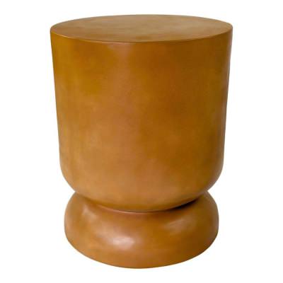 Milan Concrete Indoor / Outdoor Round Accent Stool / Side Table, Terracotta