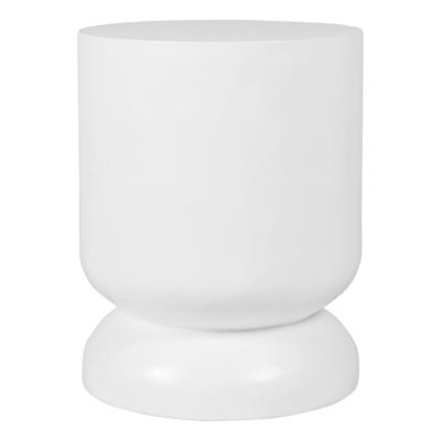 Milan Concrete Indoor / Outdoor Round Accent Stool / Side Table, White