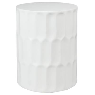 Siena Concrete Round Side Table, White