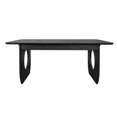 Harrington Oak Timber Desk, 170cm, Black