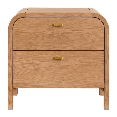 Chisholm Oak Timber Bedside Table, Oak
