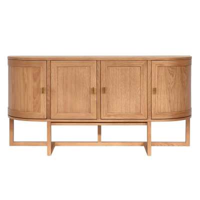 Theodore Wooden 4 Door Buffet Table, 160cm, Oak