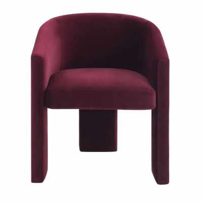 Kylie Velvet Fabric Dining Tub Chair, Wine