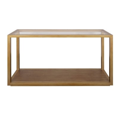 Sadie Glass & Metal Console Table, 140cm, Antique Gold