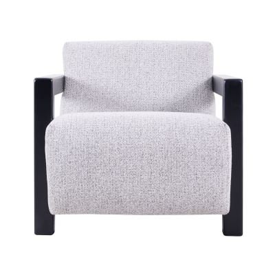 Lennon Fabric & Timber Armchair, Salt & Pepper