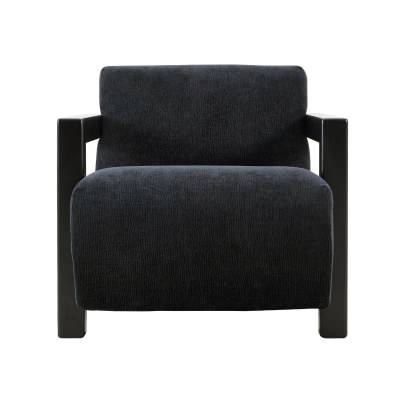 Lennon Fabric & Timber Armchair, Black