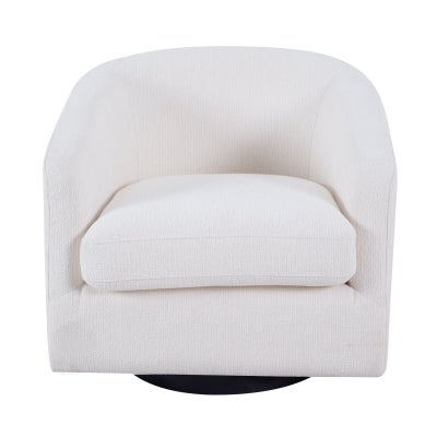Bellevue Fabric Swivel Armchair, Ecru