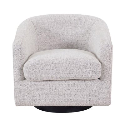 Bellevue Fabric Swivel Armchair, Salt & Pepper