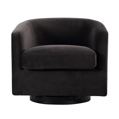 Bellevue Velvet Fabric Swivel Armchair, Slate Grey