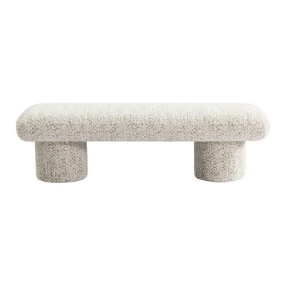 Eleanor Jacquard Fabric Ottoman Bench, Oyster 
