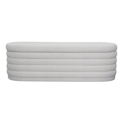 Demi Fabric Storage Ottoman Bench, 150cm, Ecru