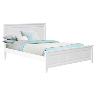 Nova Wooden Bed, Double, White