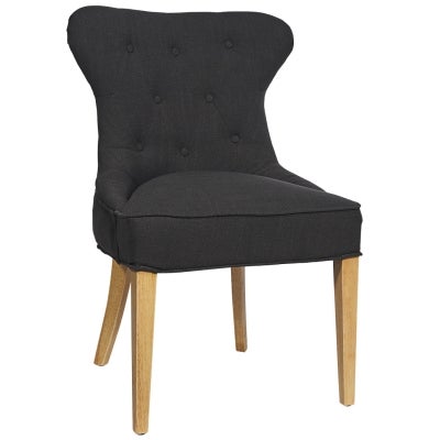 Haven Buttonback Fabric Dining Chair, Charcoal