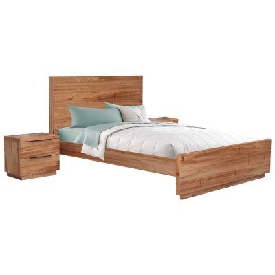 Nelson Wormy Chestnut Timber Bed, Queen