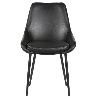 Domo Faux Leather Dining Chair, Black 