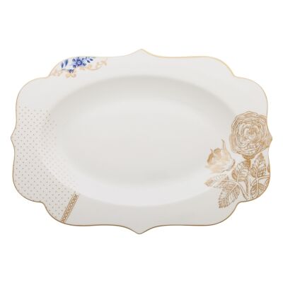 Pip Studio Royal White Porcelain Oval Platter
